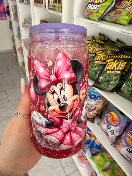 Micky Maus Trinkbecher mit Schneekugel Optik